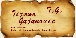 Tijana Gajanović vizit kartica
